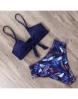 RUUHEE strój kąpielowy bikini kobiety strój kąpielowy 2019 bikini wysokie w talii Push Up węzeł z przodu strój kąpielowy kobiety