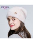ENJOYFUR czapki zimowe dla kobiet imituj wełnę gruby czapeczka dla kobiet jednolite kolory wysokiej jakości czapka z daszkiem no