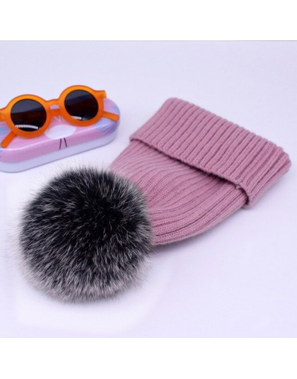 2019 nowy czapka zimowa luksusowa jakość Fox czapki z futrzanym pomponem beanie wysokiej jakości dziewczyny kobiety bonnet czapk
