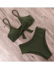 RUUHEE strój kąpielowy bikini kobiety strój kąpielowy 2019 bikini wysokie w talii Push Up węzeł z przodu strój kąpielowy kobiety