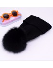 2019 nowy czapka zimowa luksusowa jakość Fox czapki z futrzanym pomponem beanie wysokiej jakości dziewczyny kobiety bonnet czapk