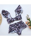 In-x czarny strój kąpielowy ze spódnicą Sexy wysokiej talii bikini 2020 strój kąpielowy z falbanką damskie stroje kąpielowe kobi