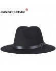 Darmowa wysyłka 2019 nowych moda mężczyzna fedoras moda damska jazzowy kapelusz lato wiosna czarny z wełny cap odkryty codzienny