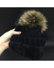 2019 czapki damskie dodaj aksamitna bluza wewnątrz czapki zimowe czapki dla kobiet 100% pompon z futra szopa kapelusz kobieta Tw
