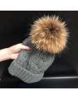 2019 czapki damskie dodaj aksamitna bluza wewnątrz czapki zimowe czapki dla kobiet 100% pompon z futra szopa kapelusz kobieta Tw