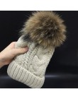 2019 czapki damskie dodaj aksamitna bluza wewnątrz czapki zimowe czapki dla kobiet 100% pompon z futra szopa kapelusz kobieta Tw