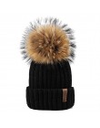 FURTALK czapka zimowa dla kobiet czapka z pomponem czapka z dzianiny prawdziwy szop futro czapka damska zimowa Skullies czapki d