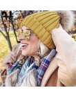 FURTALK czapka zimowa dla kobiet czapka z pomponem czapka z dzianiny prawdziwy szop futro czapka damska zimowa Skullies czapki d