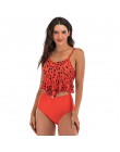 2020 Sexy wysokiej talii strój kąpielowy Bikini kobiety strój kąpielowy z falbanką Vintage Bikini w stylu Retro Plus Size kostiu