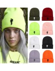 2020 Billie Eilish czapka typu beanie kobiety mężczyźni haft mały człowiek dzianiny ciepły czapka zimowa stałe Hip-hop Casual Cu