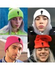 2020 Billie Eilish czapka typu beanie kobiety mężczyźni haft mały człowiek dzianiny ciepły czapka zimowa stałe Hip-hop Casual Cu