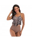 2020 Sexy wysokiej talii strój kąpielowy Bikini kobiety strój kąpielowy z falbanką Vintage Bikini w stylu Retro Plus Size kostiu