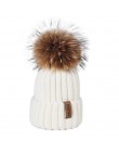 FURTALK czapka zimowa dla kobiet czapka z pomponem czapka z dzianiny prawdziwy szop futro czapka damska zimowa Skullies czapki d