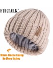 FURTALK czapka zimowa damska czapka zimowa z podszycie polarowe męska czapka zimowa z dzianiny dla kobiet dziewczyna czerwony cz