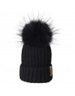 FURTALK czapka zimowa dla kobiet czapka z pomponem czapka z dzianiny prawdziwy szop futro czapka damska zimowa Skullies czapki d