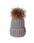 FURTALK czapka zimowa dla kobiet czapka z pomponem czapka z dzianiny prawdziwy szop futro czapka damska zimowa Skullies czapki d