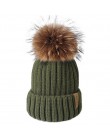 FURTALK czapka zimowa dla kobiet czapka z pomponem czapka z dzianiny prawdziwy szop futro czapka damska zimowa Skullies czapki d