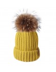 FURTALK czapka zimowa dla kobiet czapka z pomponem czapka z dzianiny prawdziwy szop futro czapka damska zimowa Skullies czapki d