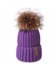 FURTALK czapka zimowa dla kobiet czapka z pomponem czapka z dzianiny prawdziwy szop futro czapka damska zimowa Skullies czapki d