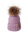 FURTALK czapka zimowa dla kobiet czapka z pomponem czapka z dzianiny prawdziwy szop futro czapka damska zimowa Skullies czapki d