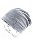 Kobieta czapka Bonnet jesień i czapki zimowe czapka w stylu hip-hop kwiat z kryształkiem czapki dla kobiet czapki kominiarka dam