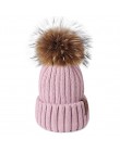 FURTALK czapka zimowa dla kobiet czapka z pomponem czapka z dzianiny prawdziwy szop futro czapka damska zimowa Skullies czapki d