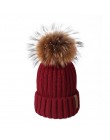 FURTALK czapka zimowa dla kobiet czapka z pomponem czapka z dzianiny prawdziwy szop futro czapka damska zimowa Skullies czapki d