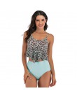 2020 Sexy wysokiej talii strój kąpielowy Bikini kobiety strój kąpielowy z falbanką Vintage Bikini w stylu Retro Plus Size kostiu