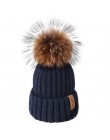 FURTALK czapka zimowa dla kobiet czapka z pomponem czapka z dzianiny prawdziwy szop futro czapka damska zimowa Skullies czapki d