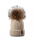 FURTALK czapka zimowa dla kobiet czapka z pomponem czapka z dzianiny prawdziwy szop futro czapka damska zimowa Skullies czapki d