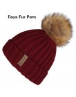 FURTALK czapka zimowa dla kobiet czapka z pomponem czapka z dzianiny prawdziwy szop futro czapka damska zimowa Skullies czapki d