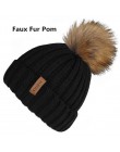 FURTALK czapka zimowa dla kobiet czapka z pomponem czapka z dzianiny prawdziwy szop futro czapka damska zimowa Skullies czapki d