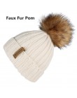 FURTALK czapka zimowa dla kobiet czapka z pomponem czapka z dzianiny prawdziwy szop futro czapka damska zimowa Skullies czapki d