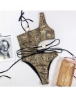 In-x Sexy golden bikini 2020 mujer błyszczący kostium kąpielowy damski wąż bikini set nieregularne stroje kąpielowe damskie kost