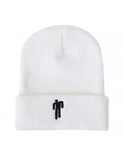 2020 Billie Eilish czapka typu beanie kobiety mężczyźni haft mały człowiek dzianiny ciepły czapka zimowa stałe Hip-hop Casual Cu