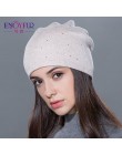 Damski czapka zimowa z dzianiny wełniane czapki moda damska skullies casual narty terenowe czapki grube ciepłe czapki dla kobiet