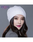 Damski czapka zimowa z dzianiny wełniane czapki moda damska skullies casual narty terenowe czapki grube ciepłe czapki dla kobiet
