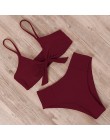 RUUHEE strój kąpielowy bikini kobiety strój kąpielowy 2019 bikini wysokie w talii Push Up węzeł z przodu strój kąpielowy kobiety