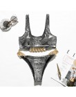 In-x Sexy golden bikini 2020 mujer błyszczący kostium kąpielowy damski wąż bikini set nieregularne stroje kąpielowe damskie kost