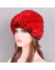 Raglaido Rabbit winter fur hat dla kobiet rosyjski prawdziwe futro czapka z dzianiny headgea ciepła czapka beanie na zimę kapelu