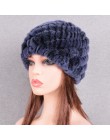 Raglaido Rabbit winter fur hat dla kobiet rosyjski prawdziwe futro czapka z dzianiny headgea ciepła czapka beanie na zimę kapelu