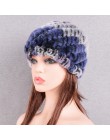 Raglaido Rabbit winter fur hat dla kobiet rosyjski prawdziwe futro czapka z dzianiny headgea ciepła czapka beanie na zimę kapelu
