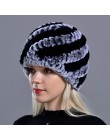 Raglaido Rabbit winter fur hat dla kobiet rosyjski prawdziwe futro czapka z dzianiny headgea ciepła czapka beanie na zimę kapelu