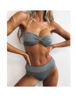 2020 nowe seksowne Bikini stroje kąpielowe kobiety strój kąpielowy Bikini z odkrytymi ramionami zestaw Flash niskiej talii strój