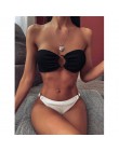 2020 nowe seksowne Bikini stroje kąpielowe kobiety strój kąpielowy Bikini z odkrytymi ramionami zestaw Flash niskiej talii strój