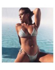 2020 nowe seksowne Bikini stroje kąpielowe kobiety strój kąpielowy Bikini z odkrytymi ramionami zestaw Flash niskiej talii strój