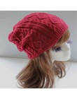 2019 zima kobiety dzianiny kapelusz Twist projekt czapka damska jesień ciepły czapka z czaszkami Bonnet Femme Gorros Mujer Invie