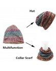 LOVINGSHA marka jesień i zima podwójnego zastosowania Vintage Design kapelusze dla pań cienkie Skullies i czapki kobiety szalik 