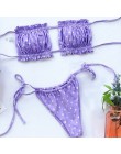 OMKAGI Bandeau Bikini 2020 strój kąpielowy kobiety stroje kąpielowe Biquinis Sexy Push Up pływanie strój kąpielowy kostiumy kąpi