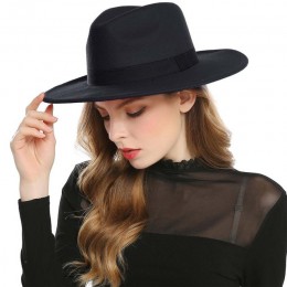 WELROG czarne czerwone kapelusze fedora dla kobiet imitacja wełny Fedoras Panama filcowy kapelusz zimowe męskie czapki jazzowe T